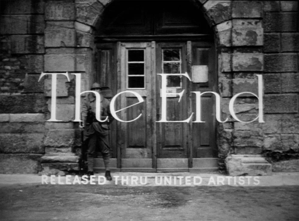 Title lettering in 'Paths of Glory', 1957.