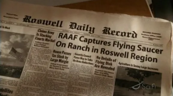 Prop newspaper from the science fiction tv series &#x27;Taken&#x27;